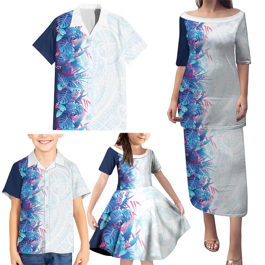 Hawaii Tropical Plant UliUli Family Matching Puletasi and Hawaiian Shirt Vibrant Polynesian Pattern LT01 - Polynesian Pride