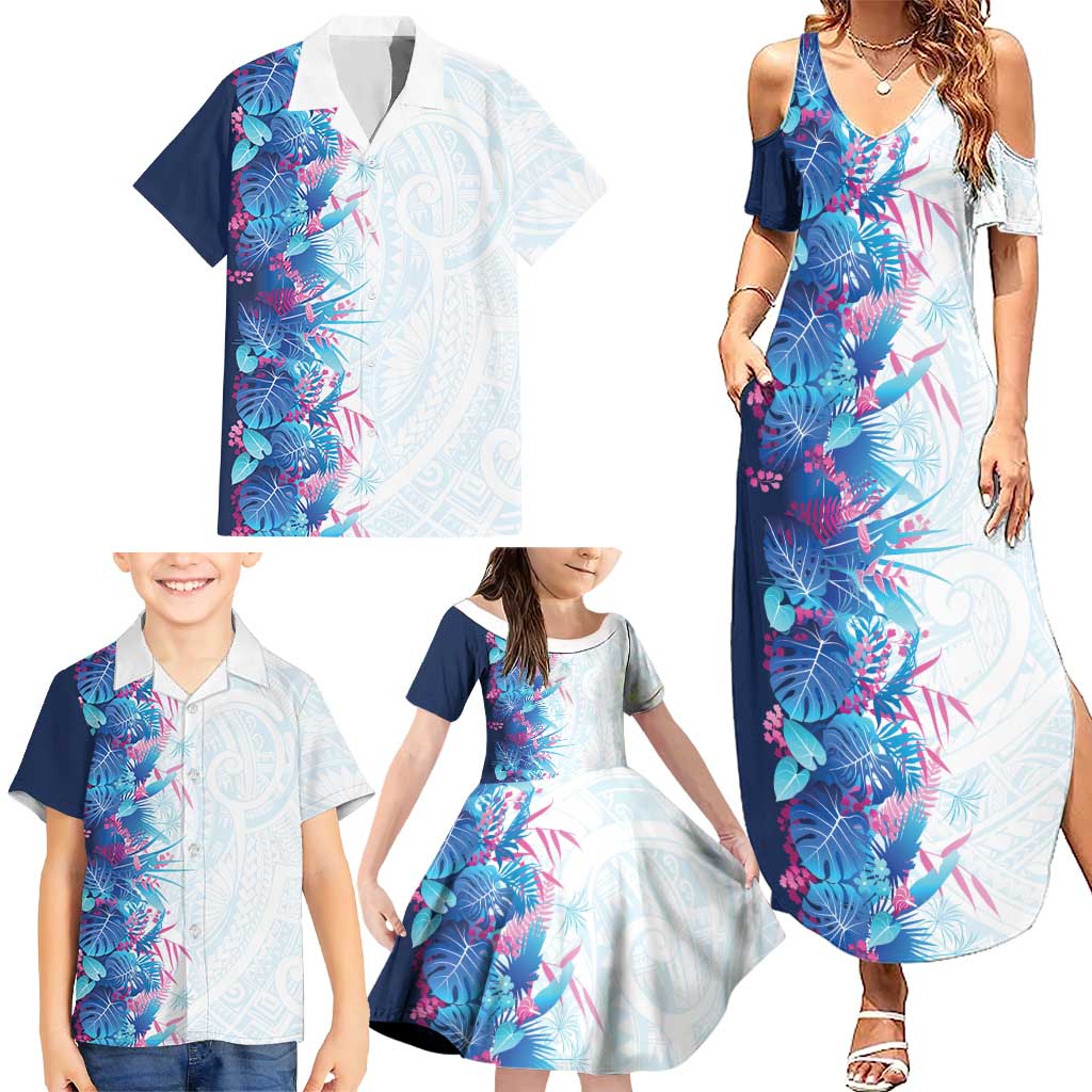 Hawaii Tropical Plant UliUli Family Matching Summer Maxi Dress and Hawaiian Shirt Vibrant Polynesian Pattern LT01 - Polynesian Pride