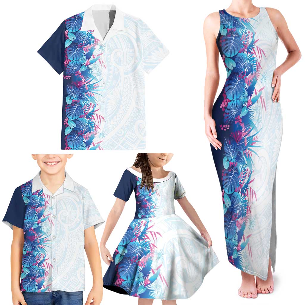 Hawaii Tropical Plant UliUli Family Matching Tank Maxi Dress and Hawaiian Shirt Vibrant Polynesian Pattern LT01 - Polynesian Pride