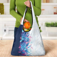 Hawaii Tropical Plant UliUli Grocery Bag Vibrant Polynesian Pattern