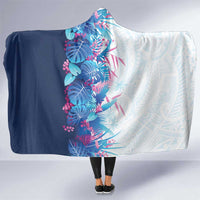Hawaii Tropical Plant UliUli Hooded Blanket Vibrant Polynesian Pattern