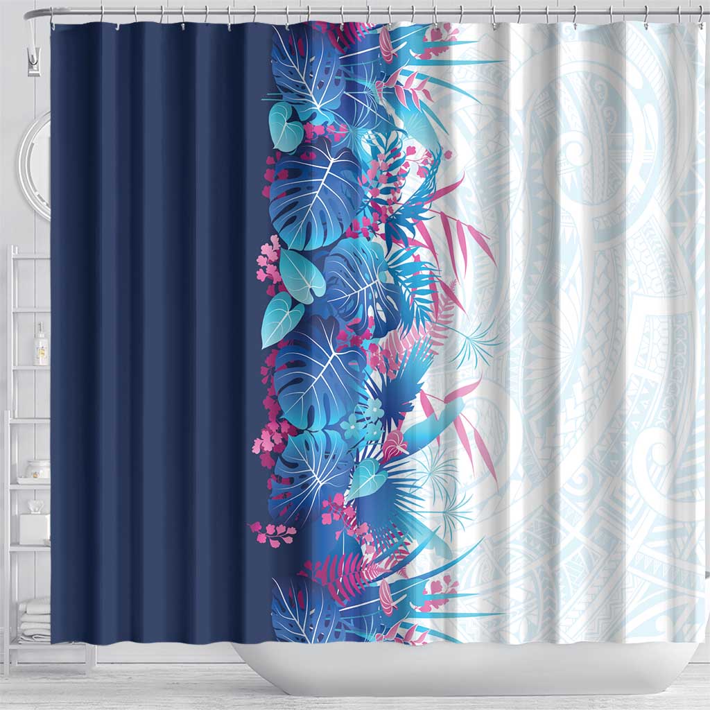 Hawaii Tropical Plant UliUli Shower Curtain Vibrant Polynesian Pattern