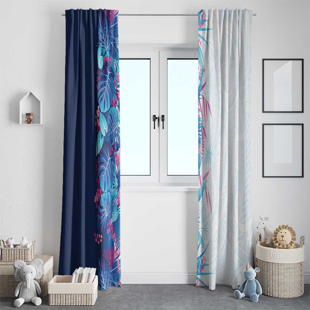 Hawaii Tropical Plant UliUli Window Curtain Vibrant Polynesian Pattern