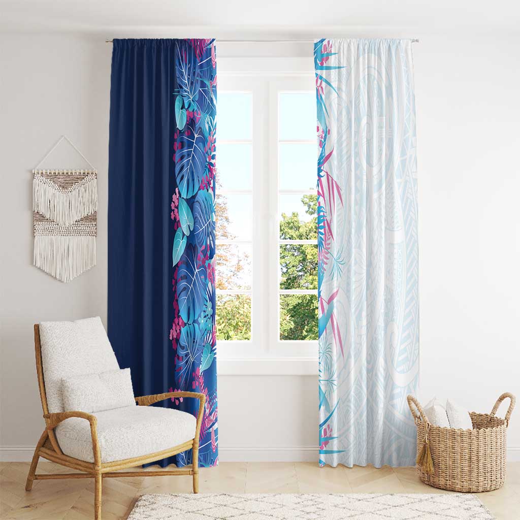 Hawaii Tropical Plant UliUli Window Curtain Vibrant Polynesian Pattern