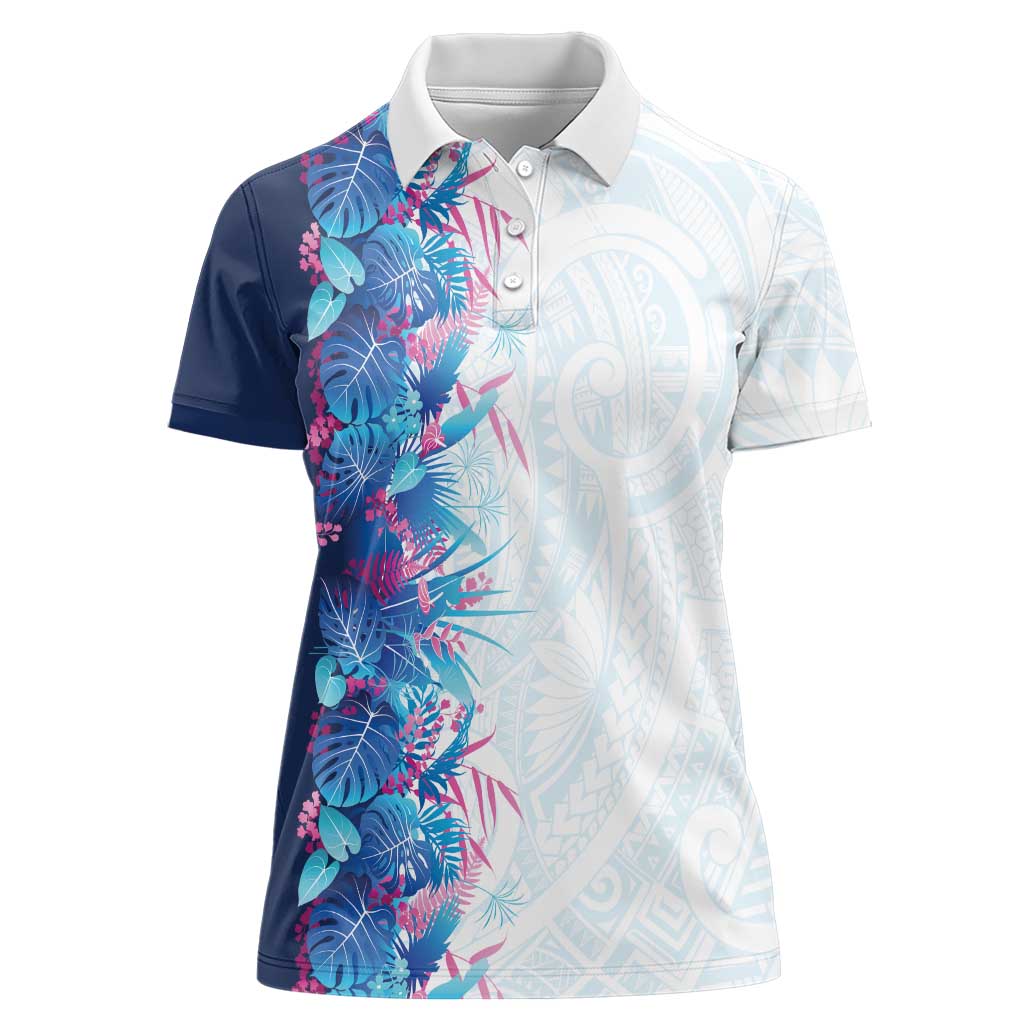 Hawaii Tropical Plant UliUli Women Polo Shirt Vibrant Polynesian Pattern