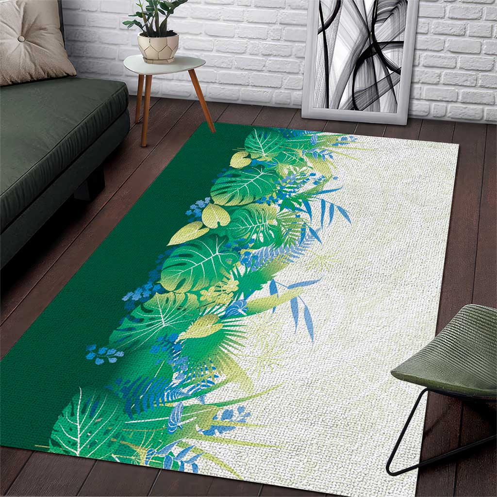 Hawaii Tropical Plant Omaomao Area Rug Vibrant Polynesian Pattern