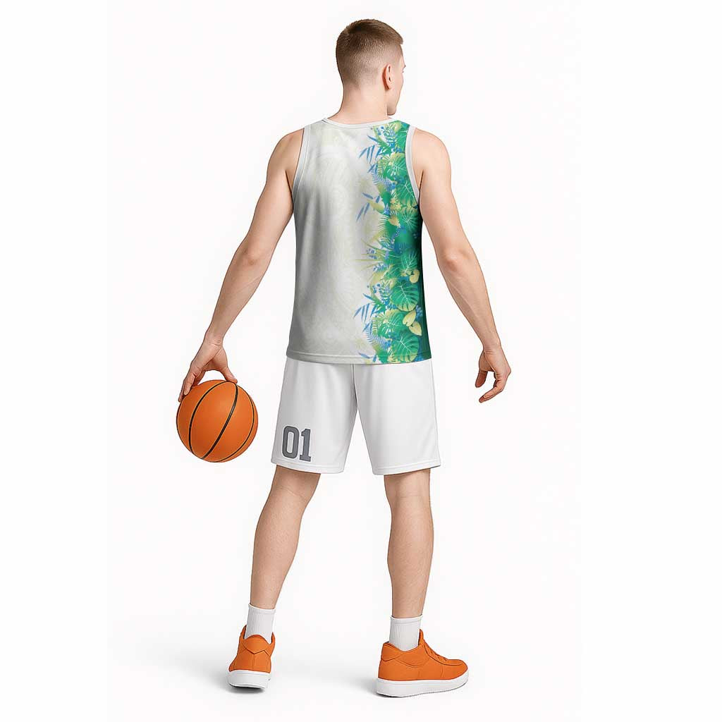 Hawaii Tropical Plant Omaomao Basketball Jersey Vibrant Polynesian Pattern