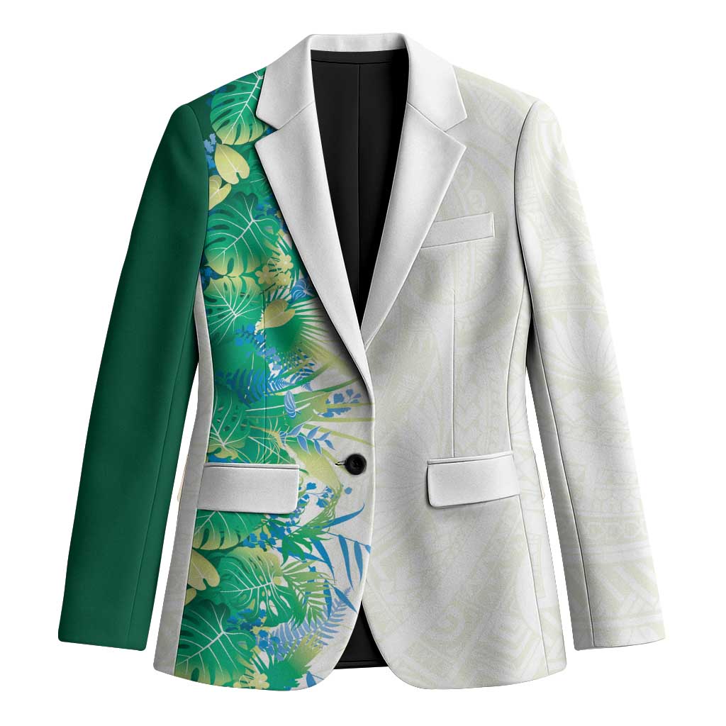 Hawaii Tropical Plant Omaomao Blazer Vibrant Polynesian Pattern