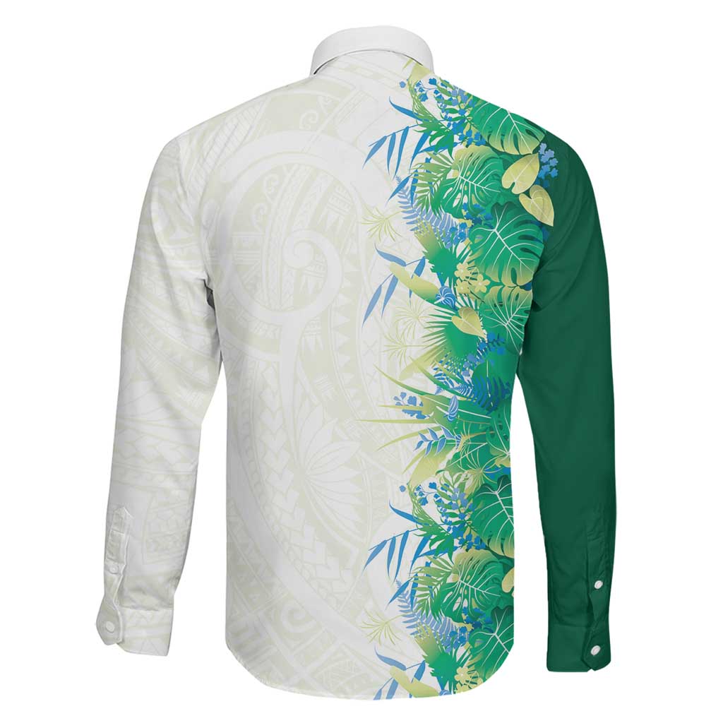 Hawaii Tropical Plant Omaomao Family Matching Puletasi and Hawaiian Shirt Vibrant Polynesian Pattern