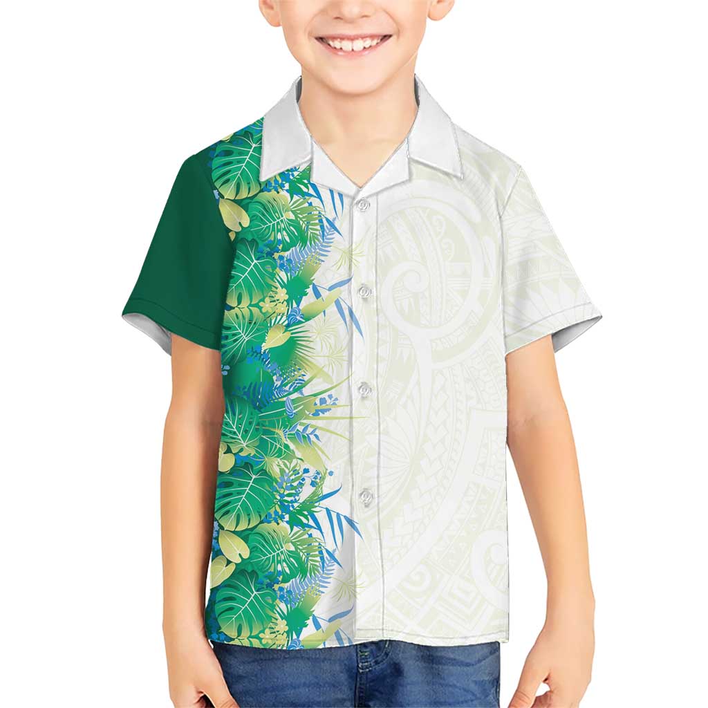 Hawaii Tropical Plant Omaomao Family Matching Puletasi and Hawaiian Shirt Vibrant Polynesian Pattern