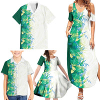 Hawaii Tropical Plant Omaomao Family Matching Summer Maxi Dress and Hawaiian Shirt Vibrant Polynesian Pattern