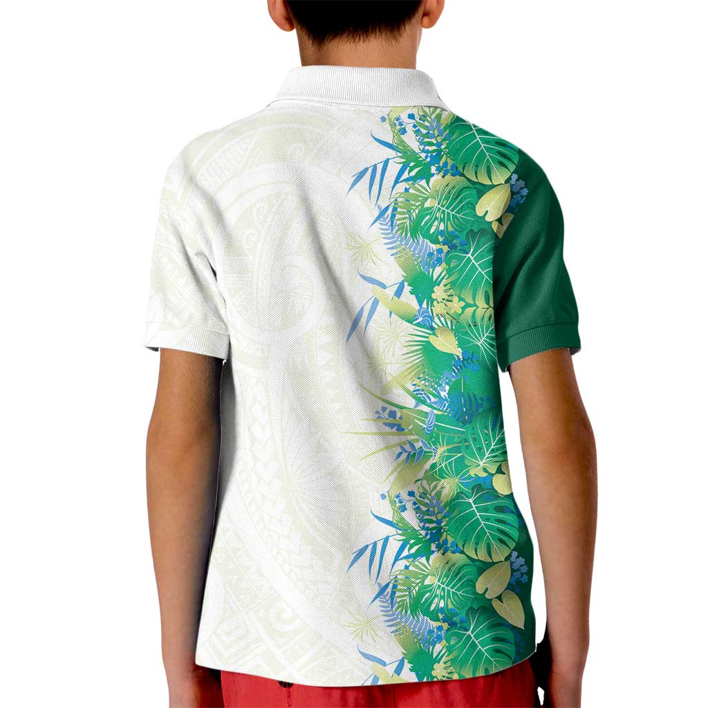 Hawaii Tropical Plant Omaomao Kid Polo Shirt Vibrant Polynesian Pattern