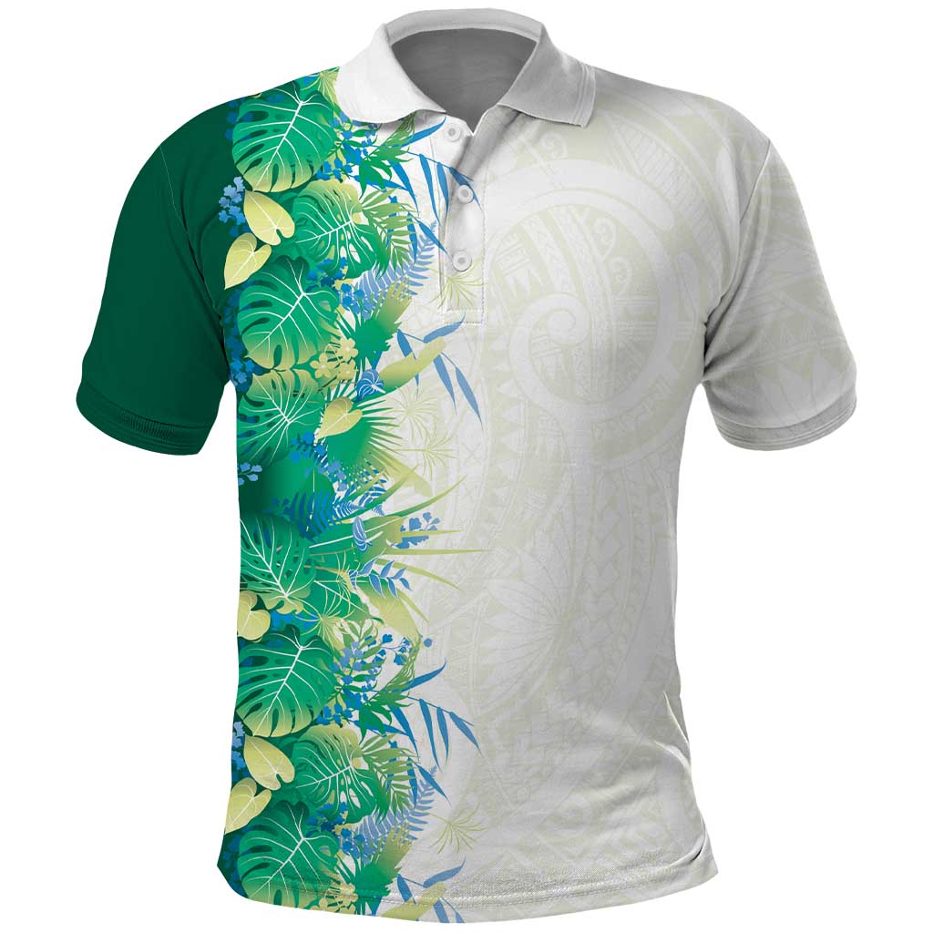 Hawaii Tropical Plant Omaomao Polo Shirt Vibrant Polynesian Pattern LT01 Green - Polynesian Pride