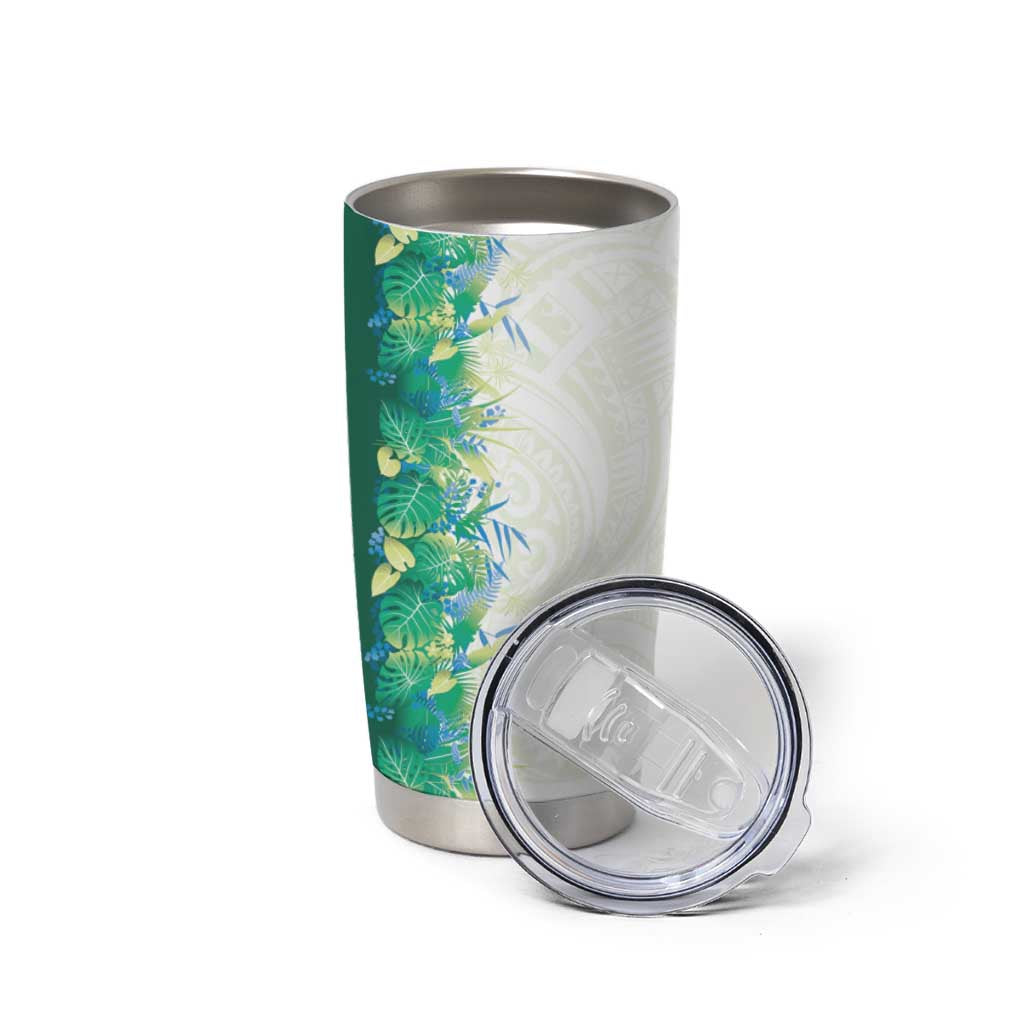 Hawaii Tropical Plant Omaomao Tumbler Cup Vibrant Polynesian Pattern