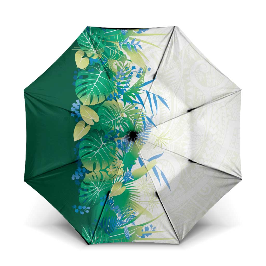 Hawaii Tropical Plant Omaomao Umbrella Vibrant Polynesian Pattern