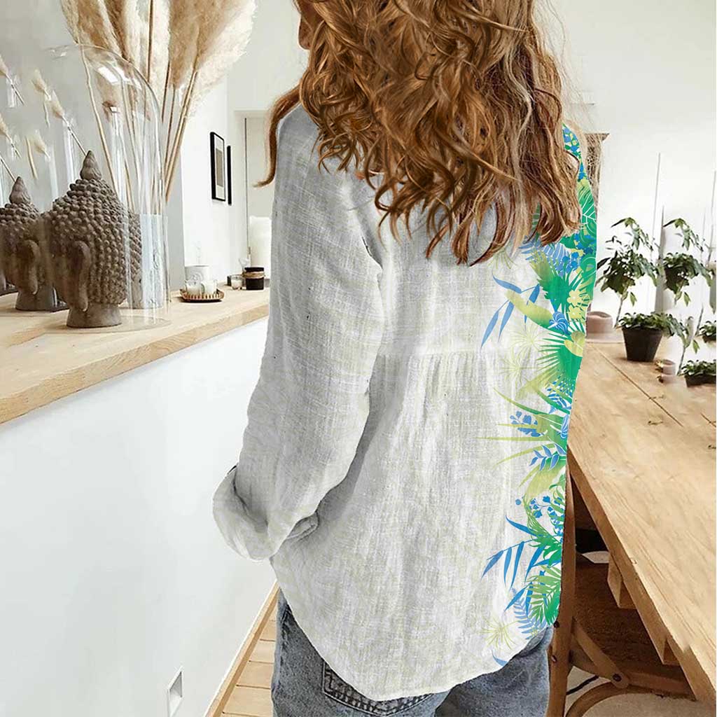 Hawaii Tropical Plant Omaomao Women Casual Shirt Vibrant Polynesian Pattern LT01 - Polynesian Pride