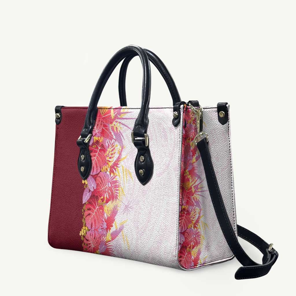 Hawaii Tropical Plant Akala Leather Bag Vibrant Polynesian Pattern LT01 Pink - Polynesian Pride