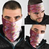 Hawaii Tropical Plant Akala Neck Gaiter Vibrant Polynesian Pattern