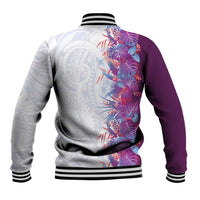 Hawaii Tropical Plant Poni Baseball Jacket Vibrant Polynesian Pattern