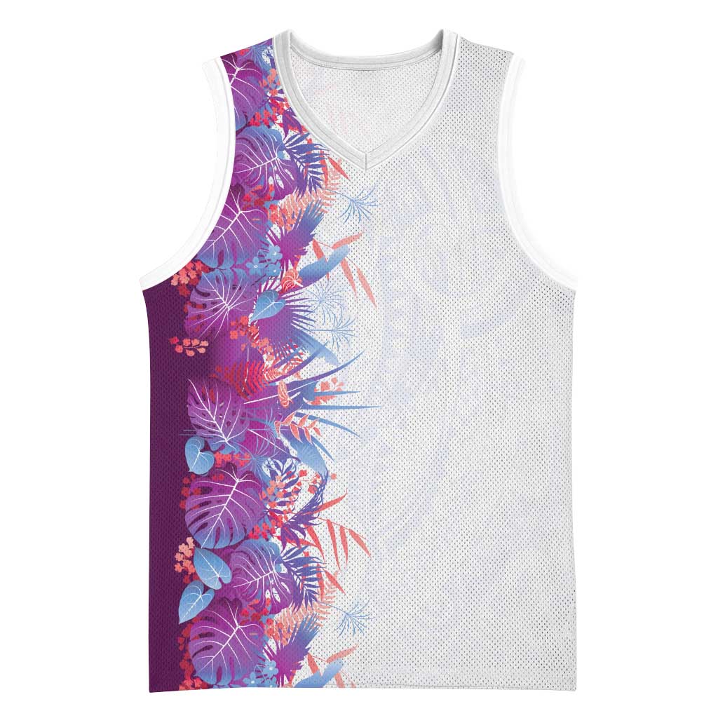 Hawaii Tropical Plant Poni Basketball Jersey Vibrant Polynesian Pattern LT01 Unisex Purple - Polynesian Pride