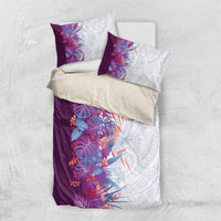 Hawaii Tropical Plant Poni Bedding Set Vibrant Polynesian Pattern LT01 US Twin 172cm x 218cm Purple - Polynesian Pride