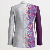 Hawaii Tropical Plant Poni Blazer Vibrant Polynesian Pattern