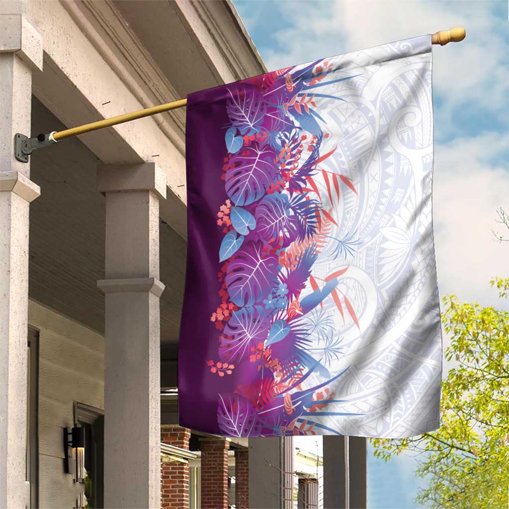 Hawaii Tropical Plant Poni Garden Flag Vibrant Polynesian Pattern LT01 House Flag Purple - Polynesian Pride