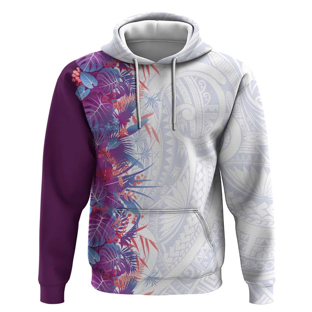 Hawaii Tropical Plant Poni Hoodie Vibrant Polynesian Pattern