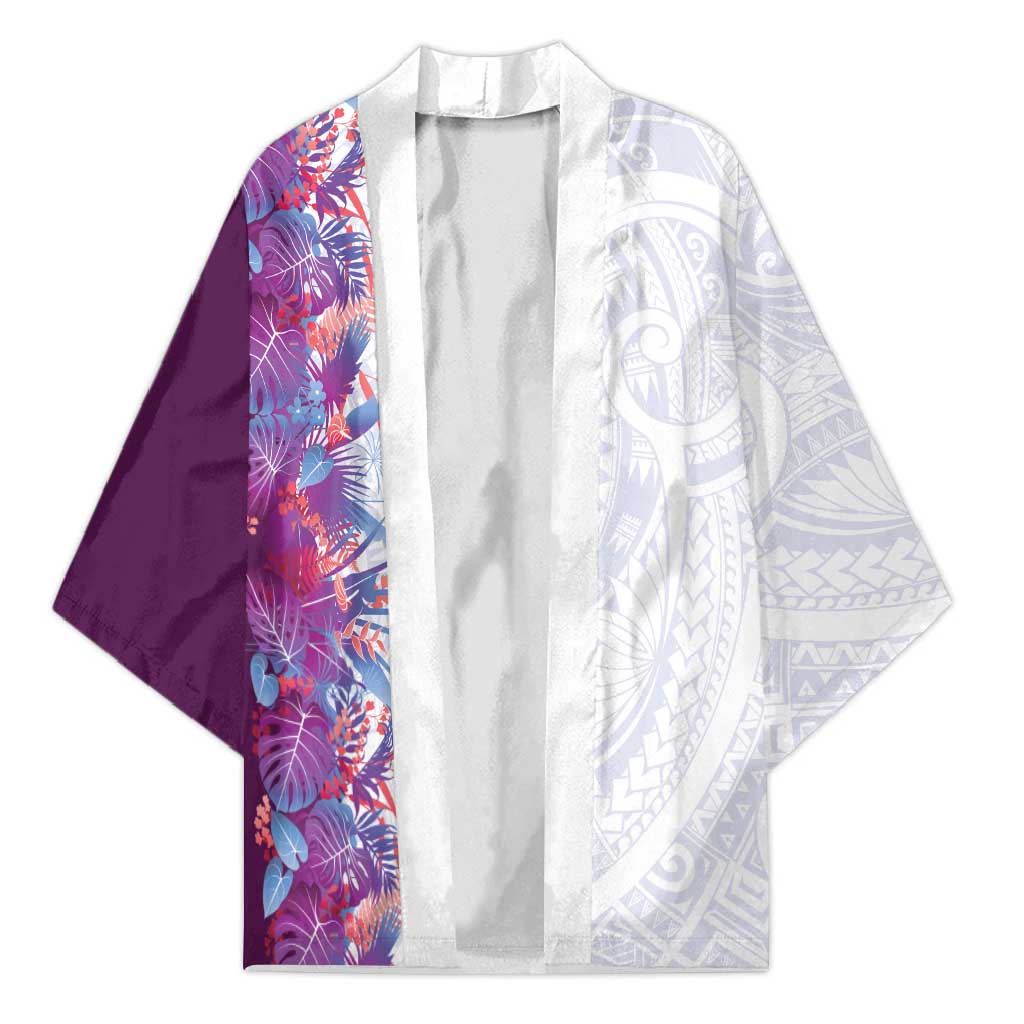 Hawaii Tropical Plant Poni Kimono Vibrant Polynesian Pattern LT01 Unisex Purple - Polynesian Pride