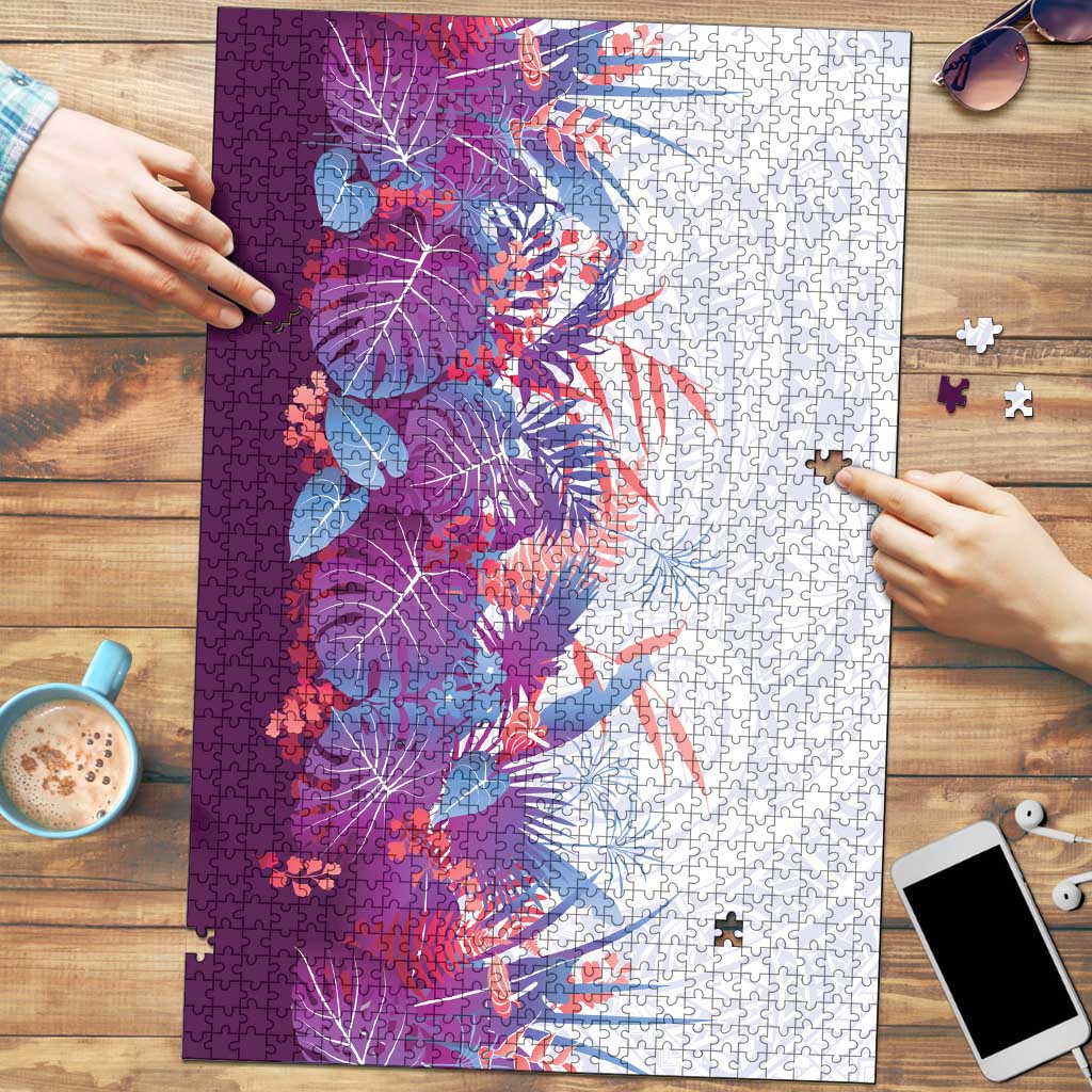 Hawaii Tropical Plant Poni Puzzle Vibrant Polynesian Pattern LT01 Purple - Polynesian Pride