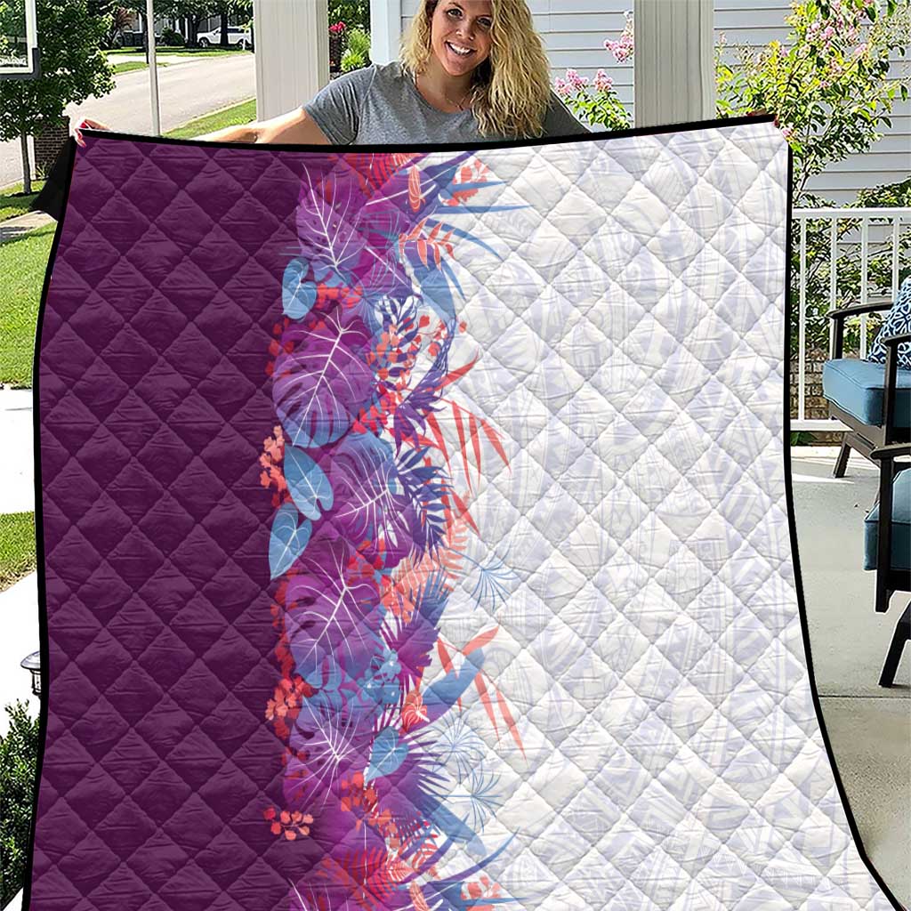 Hawaii Tropical Plant Poni Quilt Vibrant Polynesian Pattern LT01 Purple - Polynesian Pride