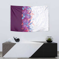 Hawaii Tropical Plant Poni Tapestry Vibrant Polynesian Pattern