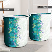 Hawaii Tropical Plant Teal Laundry Basket Vibrant Polynesian Pattern LT01 - Polynesian Pride