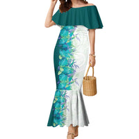 Hawaii Tropical Plant Teal Mermaid Dress Vibrant Polynesian Pattern LT01 Women Teal - Polynesian Pride