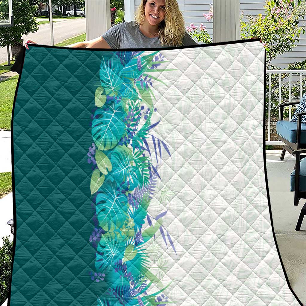 Hawaii Tropical Plant Teal Quilt Vibrant Polynesian Pattern LT01 Teal - Polynesian Pride