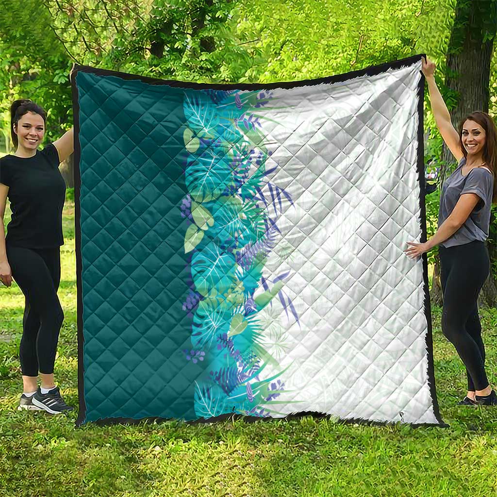 Hawaii Tropical Plant Teal Quilt Vibrant Polynesian Pattern LT01 - Polynesian Pride