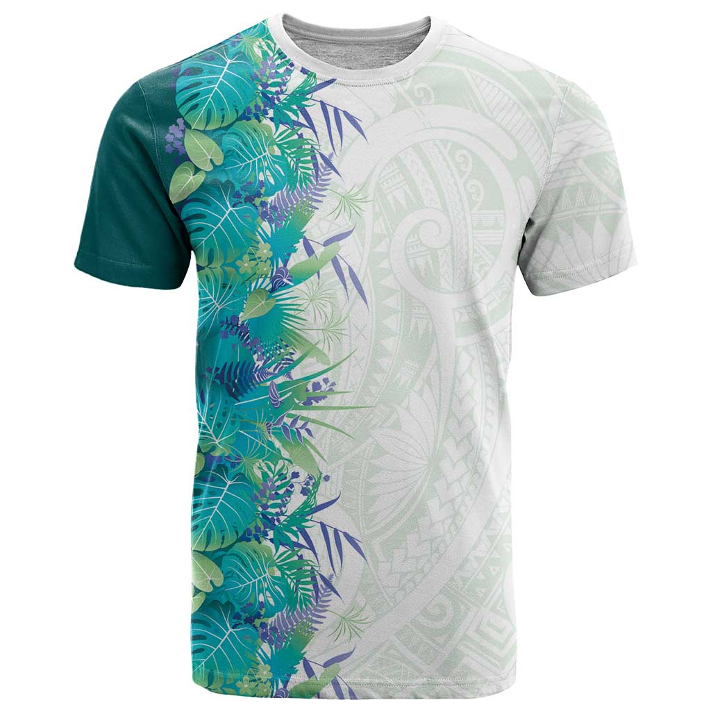 Hawaii Tropical Plant Teal T Shirt Vibrant Polynesian Pattern LT01 Teal - Polynesian Pride