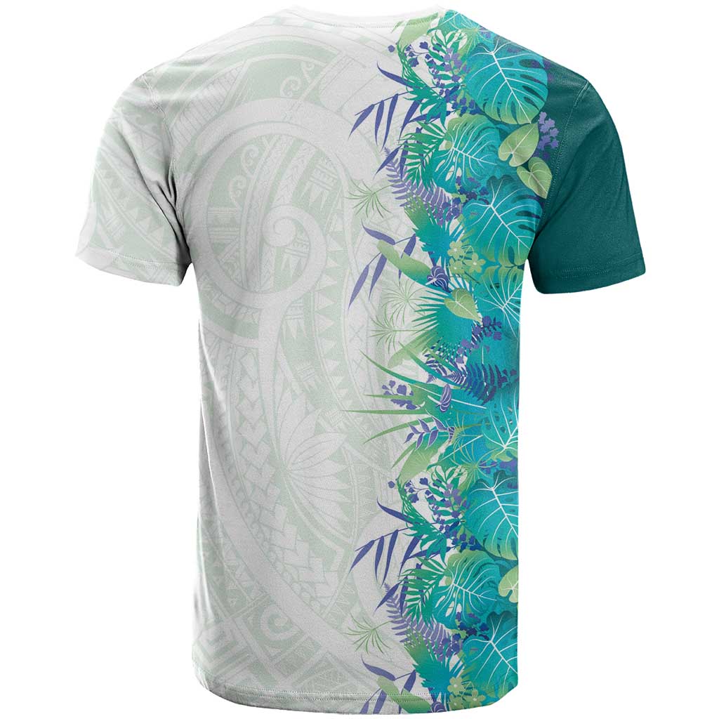 Hawaii Tropical Plant Teal T Shirt Vibrant Polynesian Pattern LT01 - Polynesian Pride