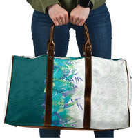 Hawaii Tropical Plant Teal Travel Bag Vibrant Polynesian Pattern