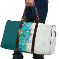 Hawaii Tropical Plant Teal Travel Bag Vibrant Polynesian Pattern