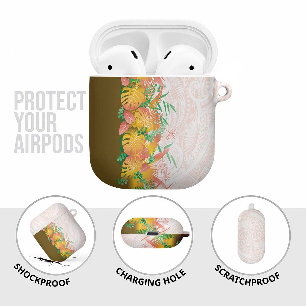 Hawaii Tropical Plant Lenalena AirPods Case Vibrant Polynesian Pattern