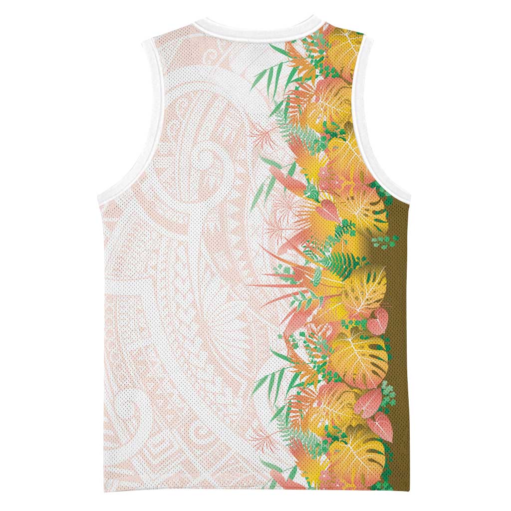 Hawaii Tropical Plant Lenalena Basketball Jersey Vibrant Polynesian Pattern LT01 - Polynesian Pride
