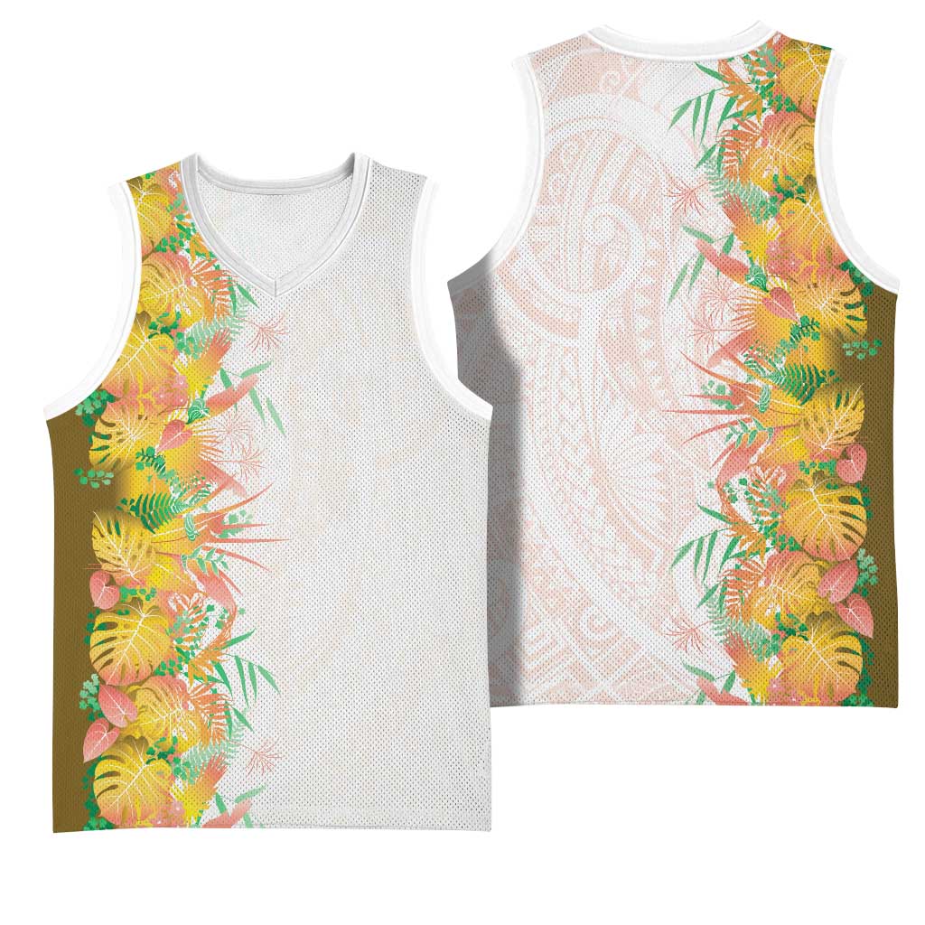 Hawaii Tropical Plant Lenalena Basketball Jersey Vibrant Polynesian Pattern LT01 - Polynesian Pride