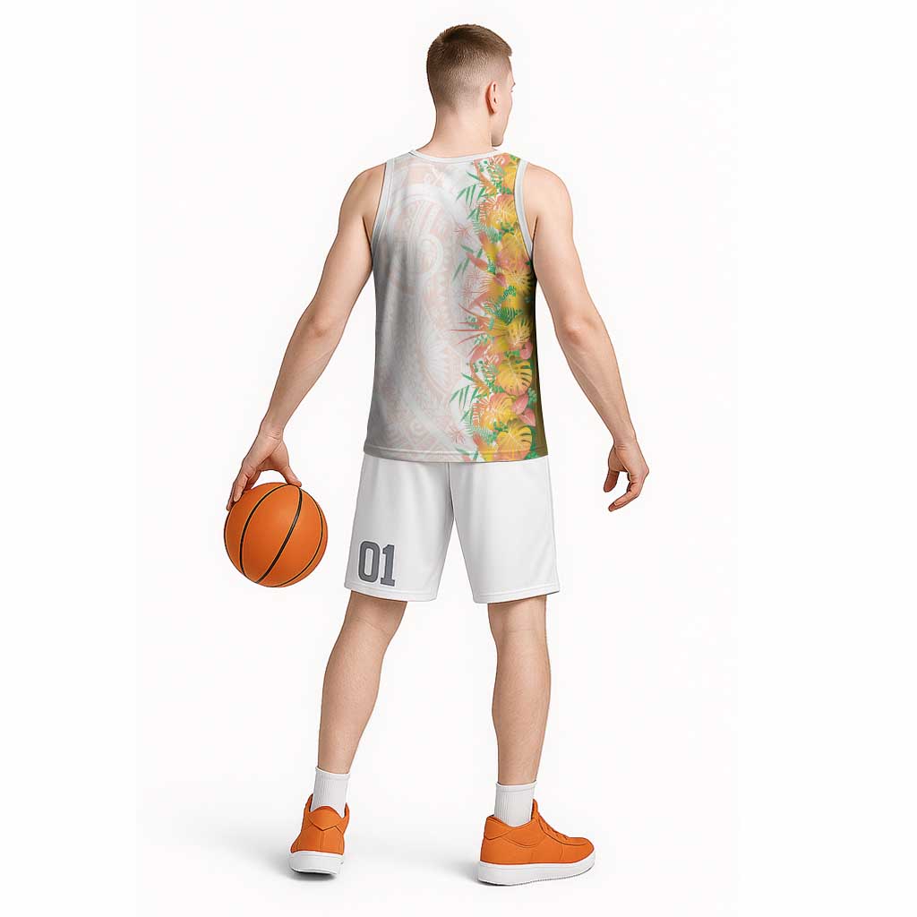 Hawaii Tropical Plant Lenalena Basketball Jersey Vibrant Polynesian Pattern LT01 - Polynesian Pride