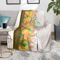 Hawaii Tropical Plant Lenalena Blanket Vibrant Polynesian Pattern