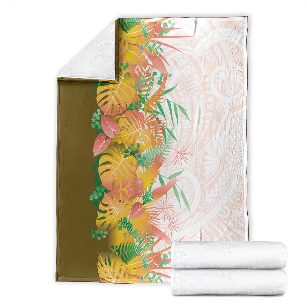 Hawaii Tropical Plant Lenalena Blanket Vibrant Polynesian Pattern