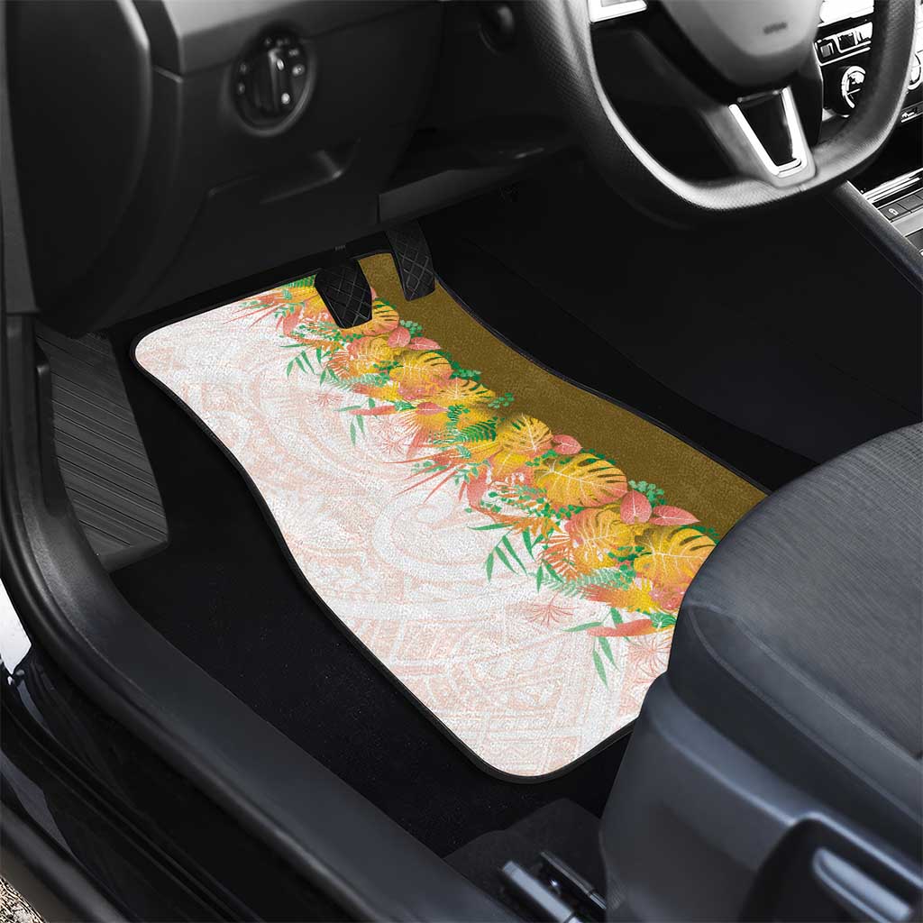 Hawaii Tropical Plant Lenalena Car Mats Vibrant Polynesian Pattern
