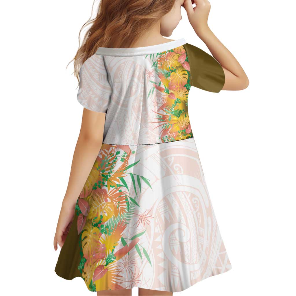 Hawaii Tropical Plant Lenalena Family Matching Off The Shoulder Long Sleeve Dress and Hawaiian Shirt Vibrant Polynesian Pattern