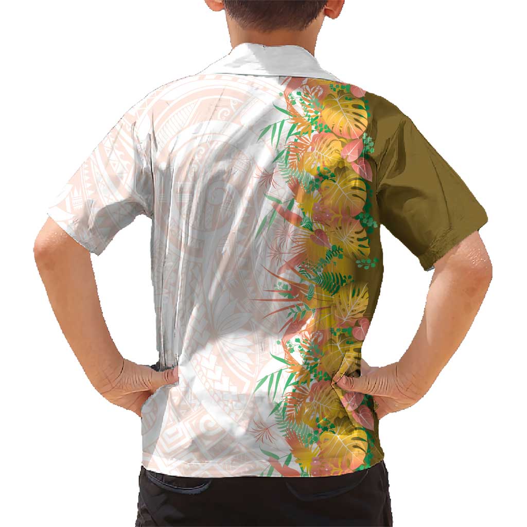 Hawaii Tropical Plant Lenalena Family Matching Off Shoulder Maxi Dress and Hawaiian Shirt Vibrant Polynesian Pattern