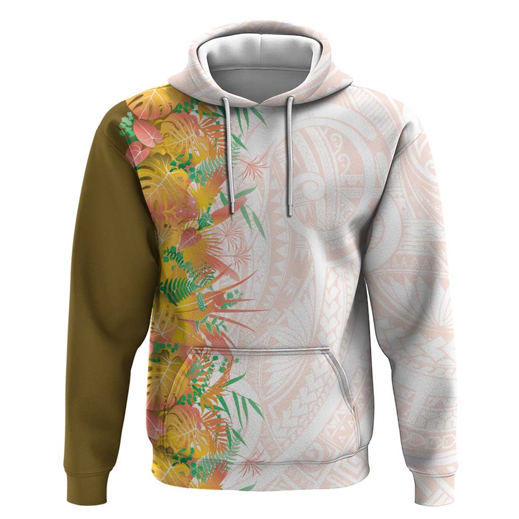 Hawaii Tropical Plant Lenalena Hoodie Vibrant Polynesian Pattern